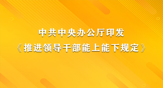 中共中央办公厅印发《推进领导干部能上能下规定》